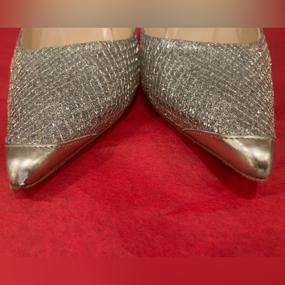Jimmy Choo “Romy” Champagne Silver Coarse Glitter, Size 37 - Picture 6 of 7
